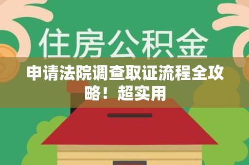 漳浦申请法院调查取证流程全攻略！超实用