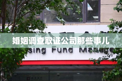 漳浦婚姻调查取证公司那些事儿