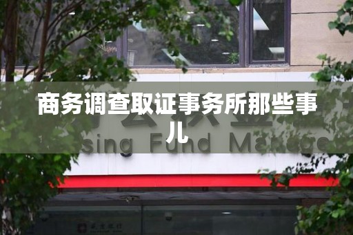 漳浦商务调查取证事务所那些事儿