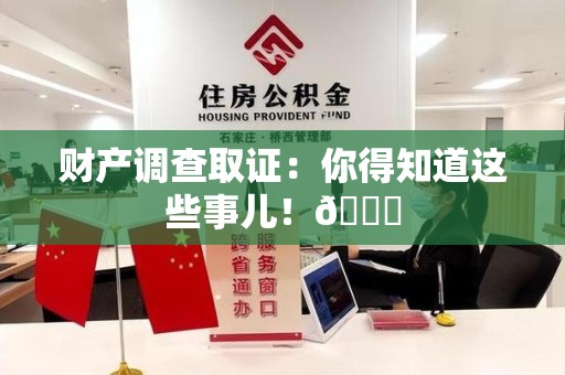 漳浦财产调查取证：你得知道这些事儿！😎