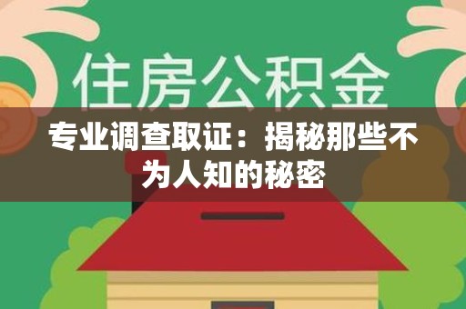 漳浦专业调查取证：揭秘那些不为人知的秘密