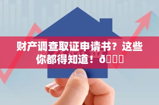 漳浦财产调查取证申请书？这些你都得知道！😎
