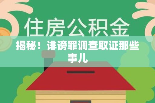 漳浦揭秘！诽谤罪调查取证那些事儿