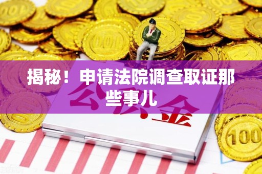 漳浦揭秘！申请法院调查取证那些事儿